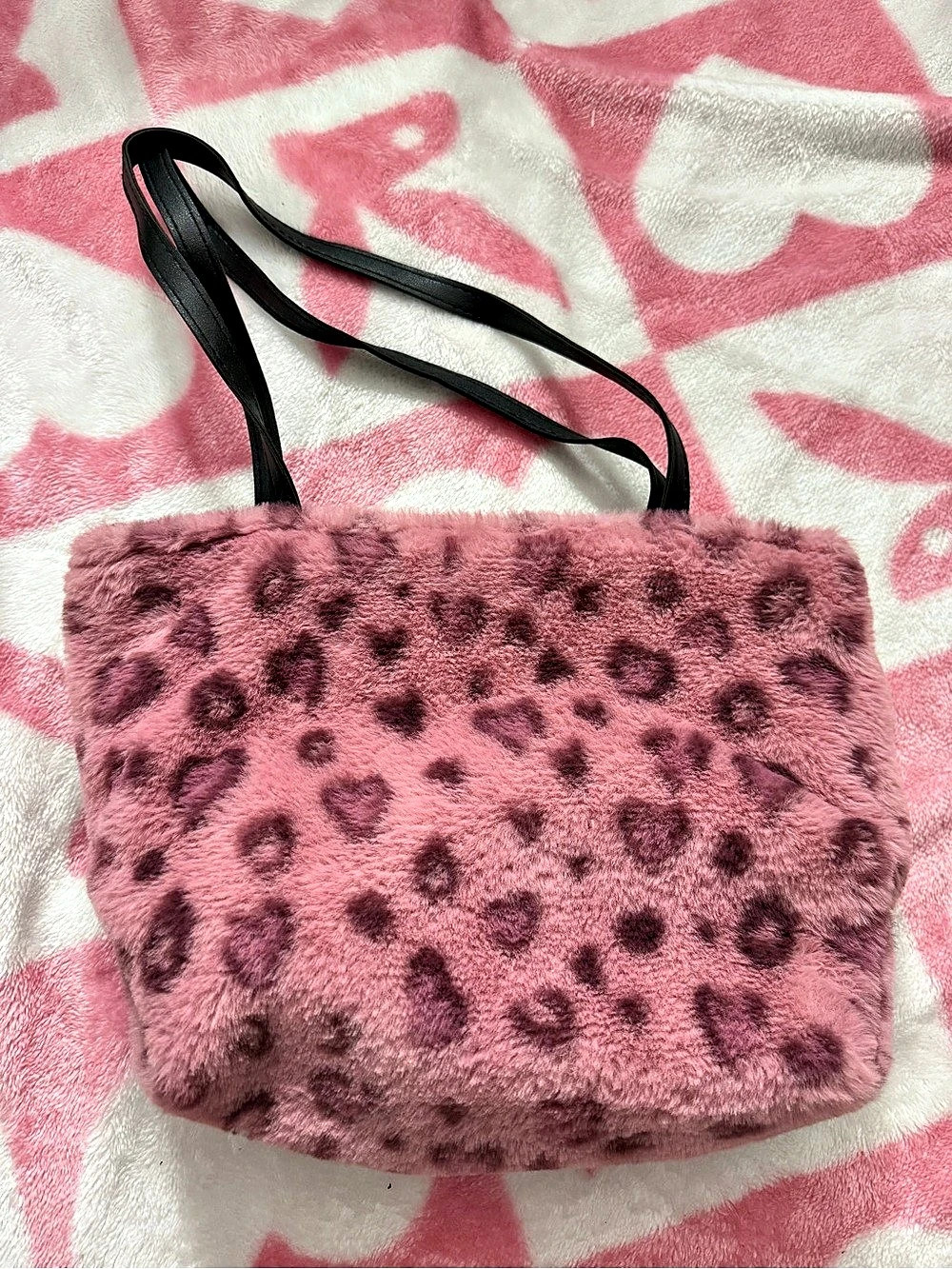 Pink & Black Animal Print Shoulder Bag
